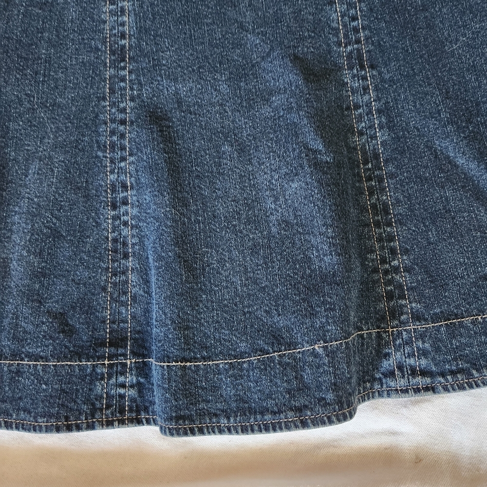 Garnet Hill Denim Skirt Womens 6 Blue A Line Casual Midi Skirt - Picture 7 of 11
